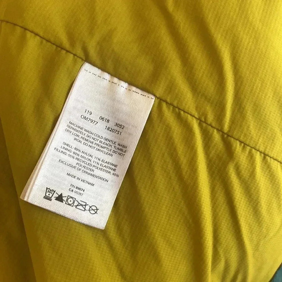MOUNTAIN Hardware sz M teal jacket with yellow interior midweight zip pockets - Picture 8 of 8